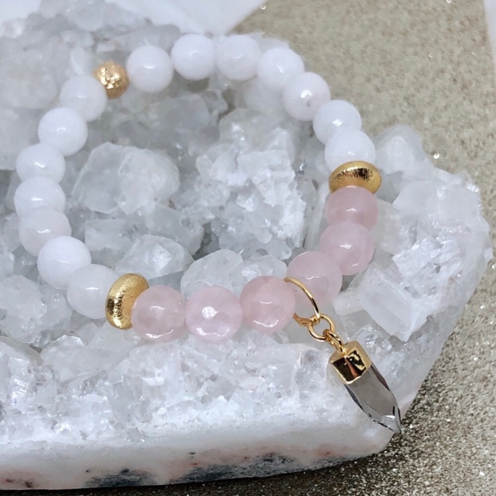 Smoky Topaz & Natural Stone Bracelet - Picture 7 of 8